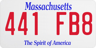 MA license plate 441FB8