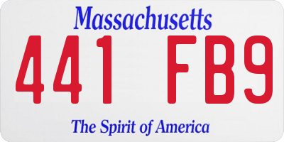 MA license plate 441FB9