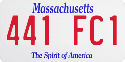 MA license plate 441FC1