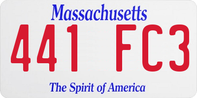 MA license plate 441FC3