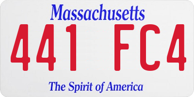 MA license plate 441FC4