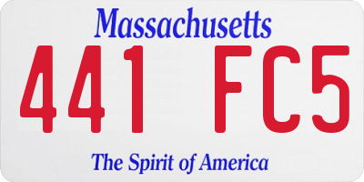 MA license plate 441FC5