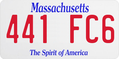 MA license plate 441FC6
