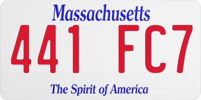 MA license plate 441FC7