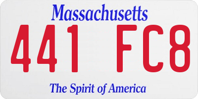 MA license plate 441FC8