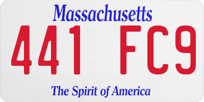 MA license plate 441FC9