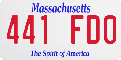 MA license plate 441FD0