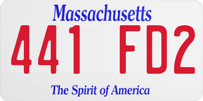 MA license plate 441FD2