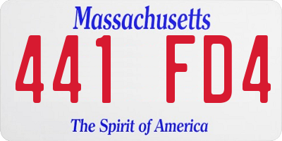 MA license plate 441FD4