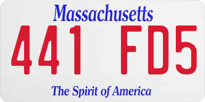 MA license plate 441FD5