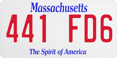 MA license plate 441FD6