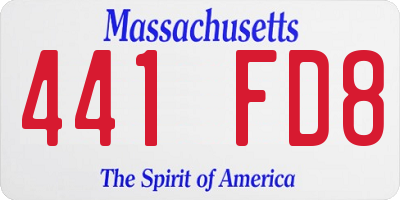 MA license plate 441FD8