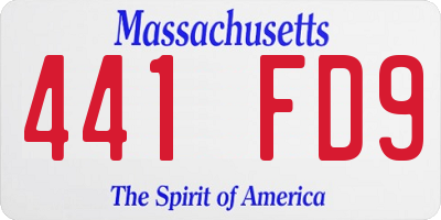MA license plate 441FD9