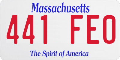 MA license plate 441FE0