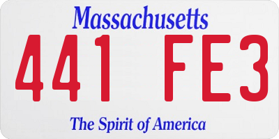 MA license plate 441FE3