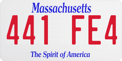 MA license plate 441FE4
