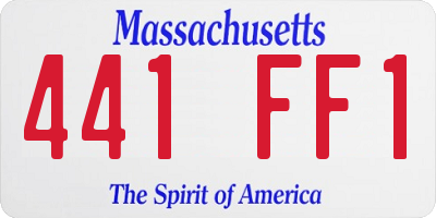 MA license plate 441FF1