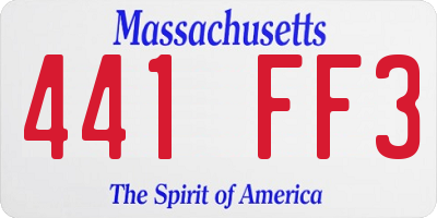 MA license plate 441FF3