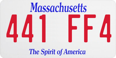 MA license plate 441FF4