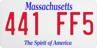 MA license plate 441FF5