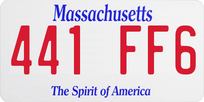 MA license plate 441FF6