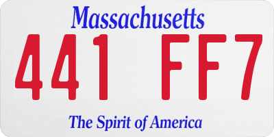 MA license plate 441FF7