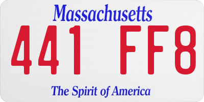 MA license plate 441FF8