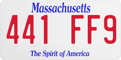 MA license plate 441FF9