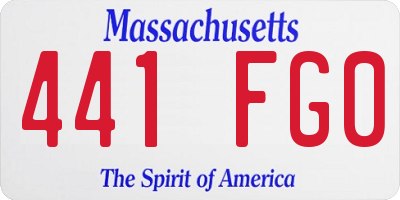 MA license plate 441FG0