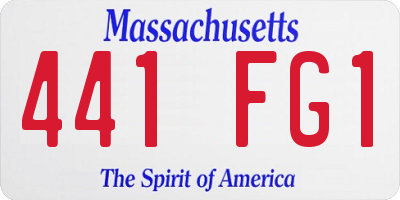 MA license plate 441FG1