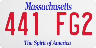 MA license plate 441FG2