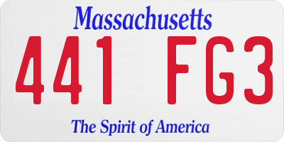 MA license plate 441FG3