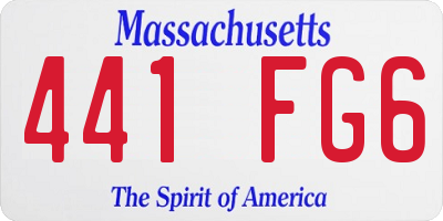 MA license plate 441FG6
