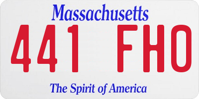 MA license plate 441FH0