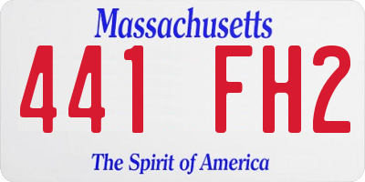 MA license plate 441FH2