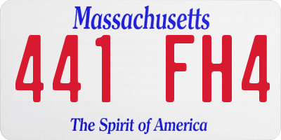 MA license plate 441FH4