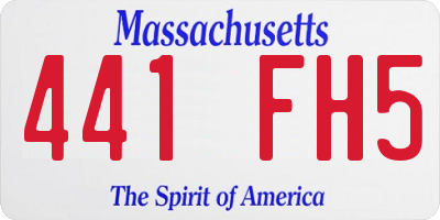 MA license plate 441FH5
