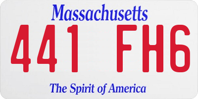 MA license plate 441FH6