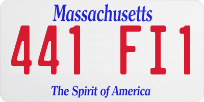 MA license plate 441FI1
