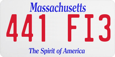 MA license plate 441FI3