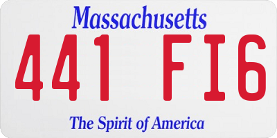 MA license plate 441FI6