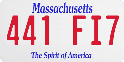 MA license plate 441FI7