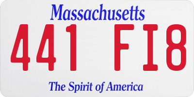 MA license plate 441FI8