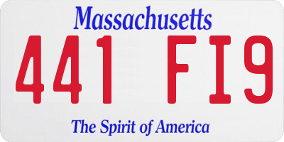 MA license plate 441FI9