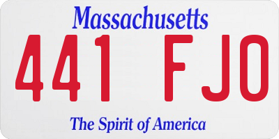 MA license plate 441FJ0