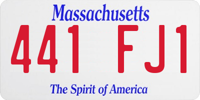 MA license plate 441FJ1