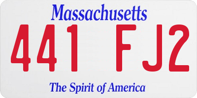 MA license plate 441FJ2