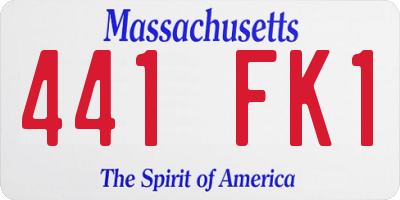 MA license plate 441FK1