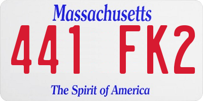 MA license plate 441FK2