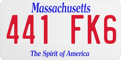 MA license plate 441FK6